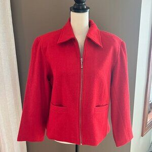 Vintage Keren Hart Red Wool Blended & Lined Jacket Size Small
